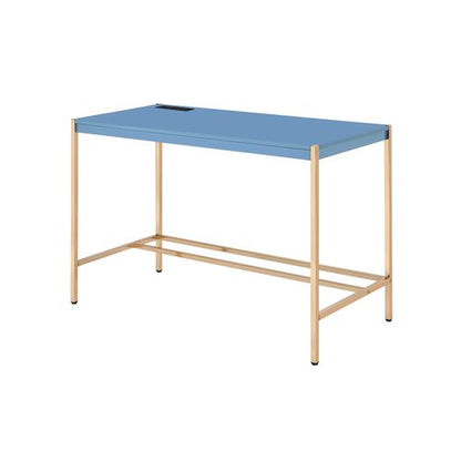 Midriaks Writing Desk W/USB - Navy Blue & Gold