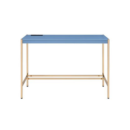 Midriaks Writing Desk W/USB - Navy Blue & Gold