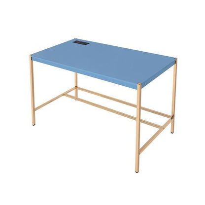 Midriaks Writing Desk W/USB - Navy Blue & Gold