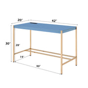 Midriaks Writing Desk W/USB - Navy Blue & Gold