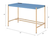 Midriaks Writing Desk W/USB - Navy Blue & Gold