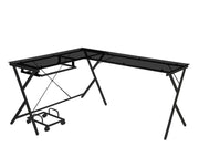 Demas 62"L Computer Desk with Tempered Glass
