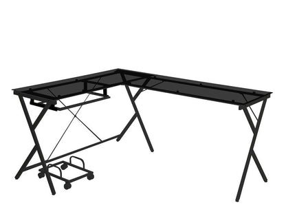 Demas 62"L Computer Desk with Tempered Glass