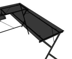 Demas 62"L Computer Desk with Tempered Glass