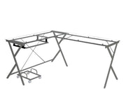 Demas 62"L Computer Desk with Tempered Glass