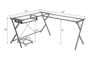 Demas 62"L Computer Desk with Tempered Glass