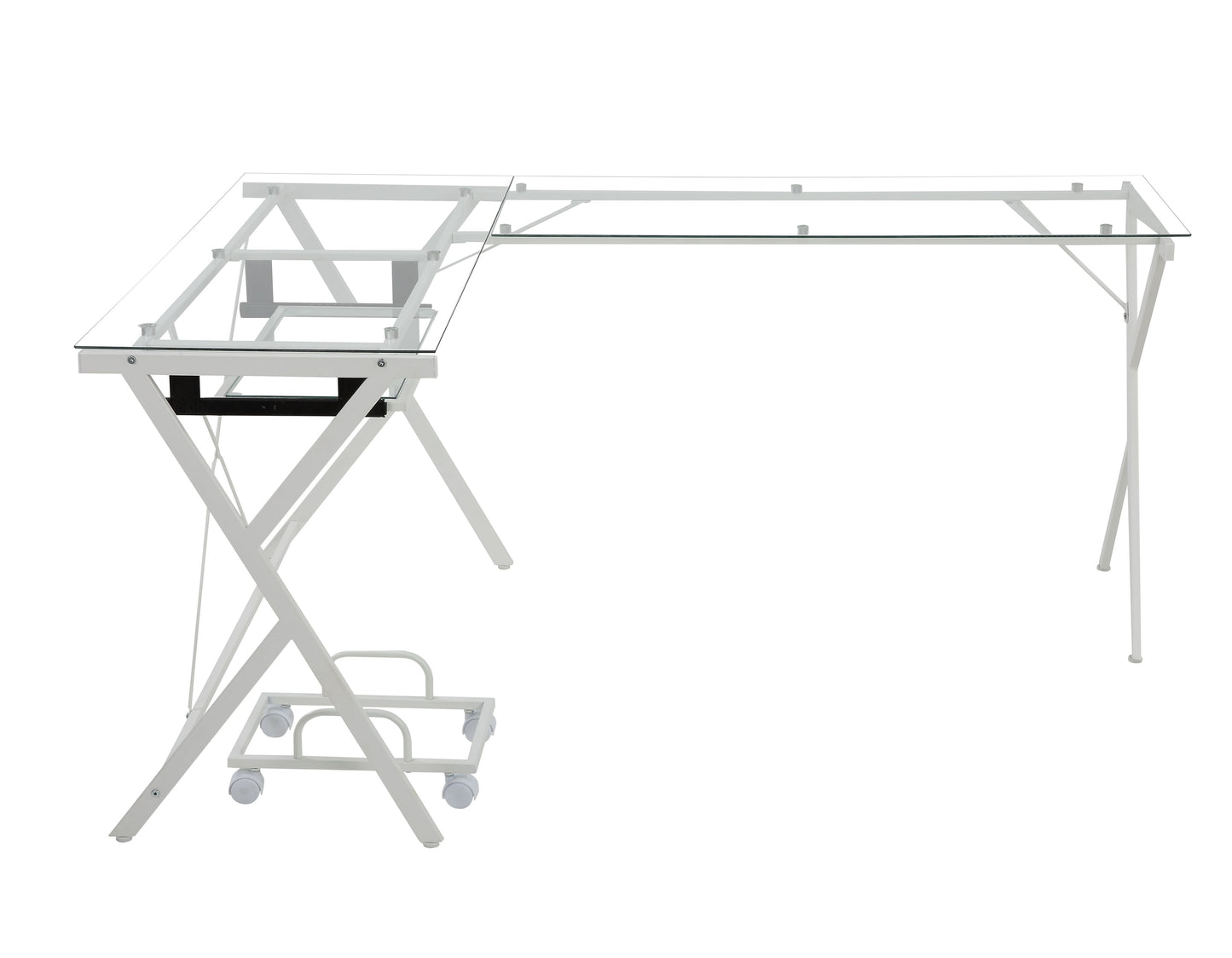 Demas 62"L Computer Desk with Tempered Glass