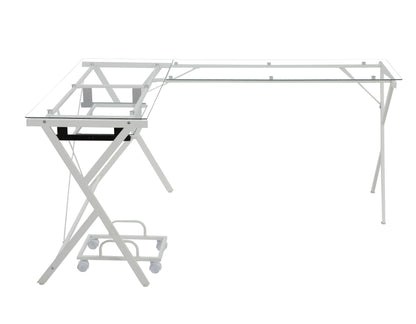 Demas 62"L Computer Desk with Tempered Glass