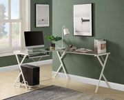 Demas 62"L Computer Desk with Tempered Glass