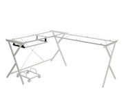 Demas 62"L Computer Desk with Tempered Glass