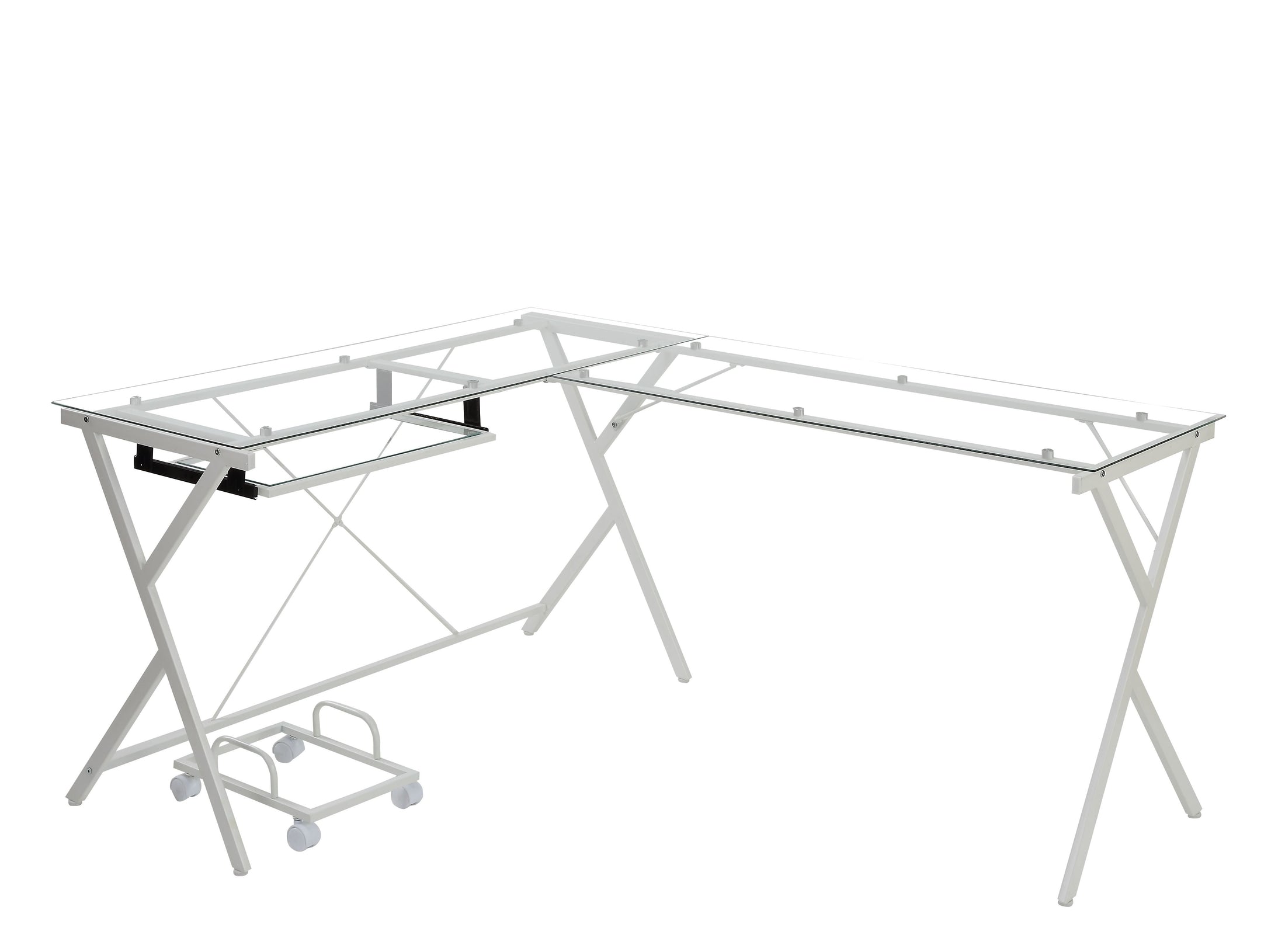 Demas 62"L Computer Desk with Tempered Glass