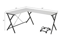 Demas 62"L Computer Desk with X-Shape Metal Frame