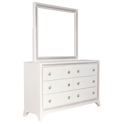 Cassie Dresser and Mirror Set in Pearl Finish