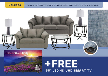 Free Smart TV + Darcy 8PC Living Room Package