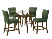 Paxton 5-piece Round Glass Top Counter Height Dining Set