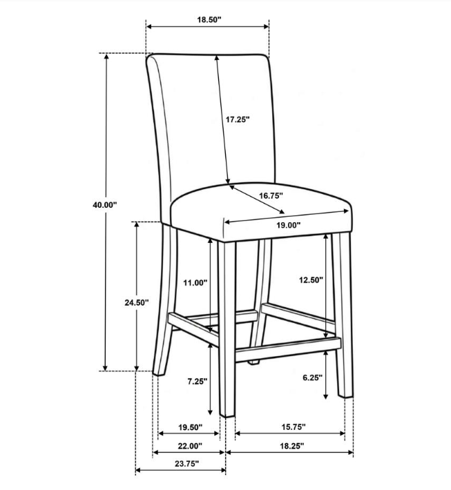 Paxton 5-piece Round Glass Top Counter Height Dining Set