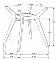 Paxton 5-piece Round Glass Top Counter Height Dining Set