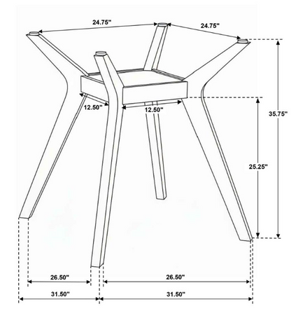 Paxton 5-piece Round Glass Top Counter Height Dining Set
