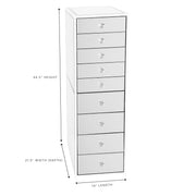 SlayStation® Premium Mirrored 9-Drawers Vanity Storage Unit