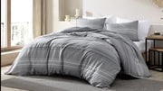 Noah Charcoal Stripe 4PC Queen Comforter Set