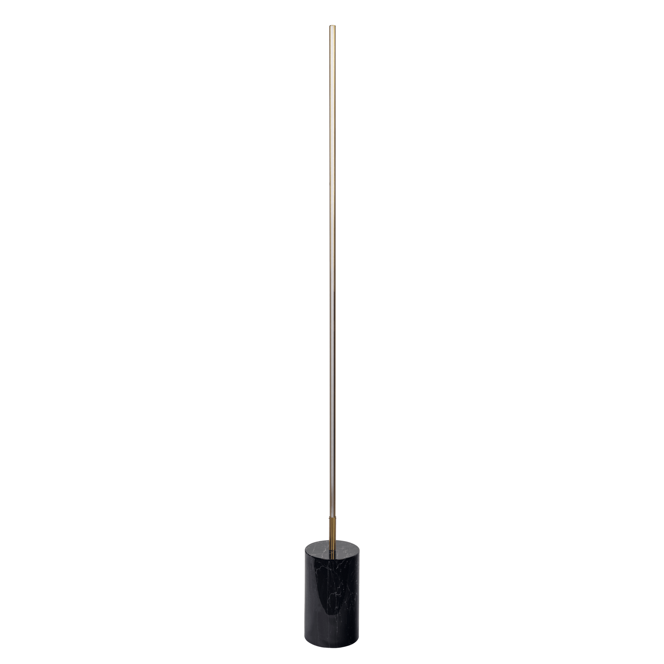 Lámpara de pie LED Prism Brassed Gold con interruptor de encendido y apagado y base de mármol sintético