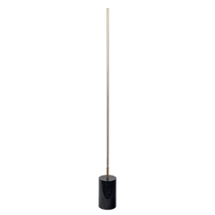 Lámpara de pie LED Prism Brassed Gold con interruptor de encendido y apagado y base de mármol sintético