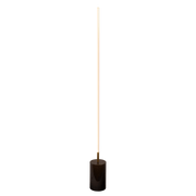 Lámpara de pie LED Prism Brassed Gold con interruptor de encendido y apagado y base de mármol sintético