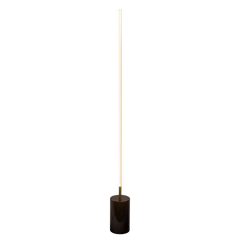 Lámpara de pie LED Prism Brassed Gold con interruptor de encendido y apagado y base de mármol sintético