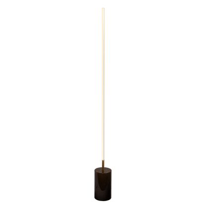 Prism Brassed Gold LED Floor Lamp with On/Off Switch Faux Marble Base