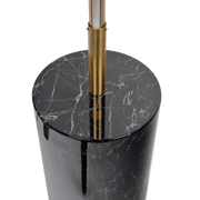Lámpara de pie LED Prism Brassed Gold con interruptor de encendido y apagado y base de mármol sintético