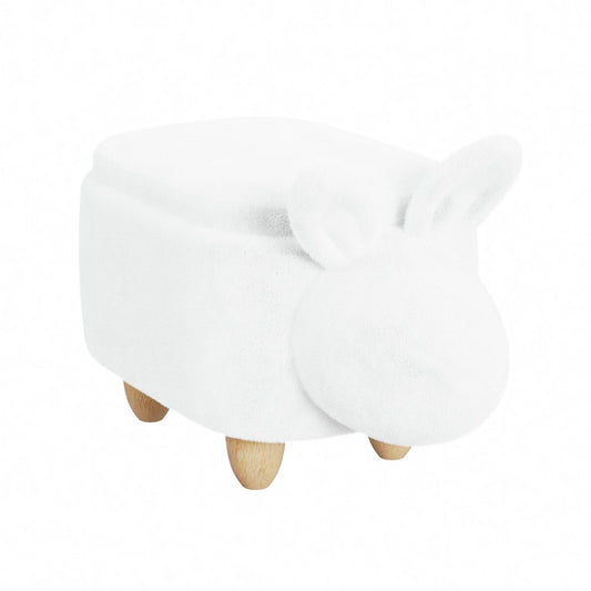 Rabbit Storage Stool in White