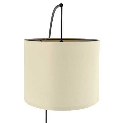 Lámpara de pie Royal de arco metálico de 3 brazos, color bronce aceitado con pantalla de lino e interruptor giratorio de 4 posiciones.