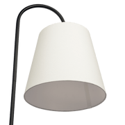 Seoul Black Floor Lamp with Rotary Switch Wood Table Metal Base