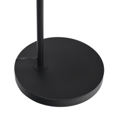 Seoul Black Floor Lamp with Rotary Switch Wood Table Metal Base