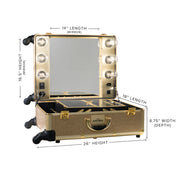 SlayCase® Pro Vanity Travel Train Case with Stand in Champagne Sparkle