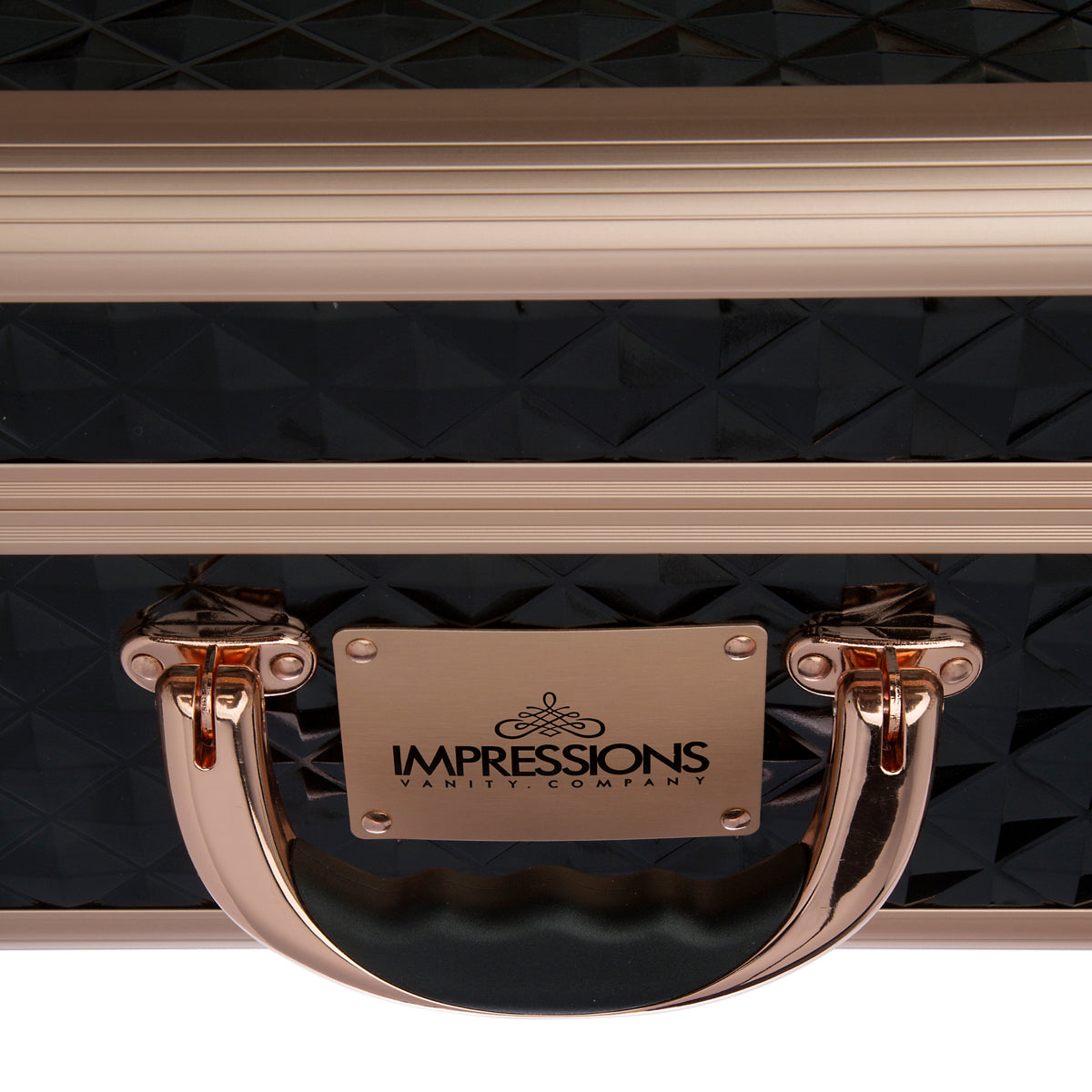 SlayCase® XL Vanity Travel Case in Black & Rose Gold Studded