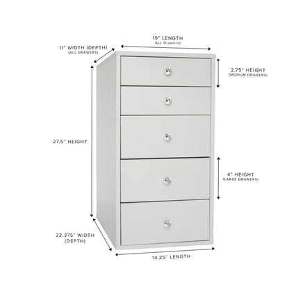 SlayStation® 5-Drawer Mirrored Vanity Storage Unit