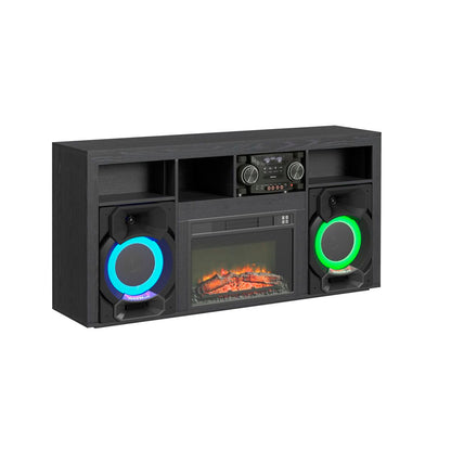 St. Cloud Fireplace with Sound System in Black