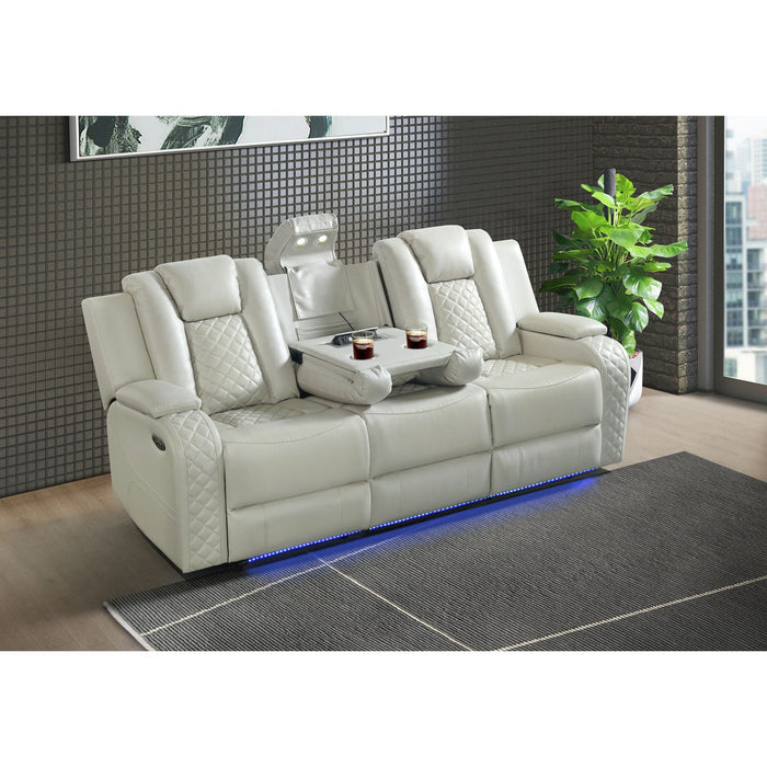 Carlo 2pc White Power Motion Living Room Set