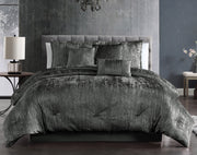 Taos 7 pc Velvet Comforter Charcoal