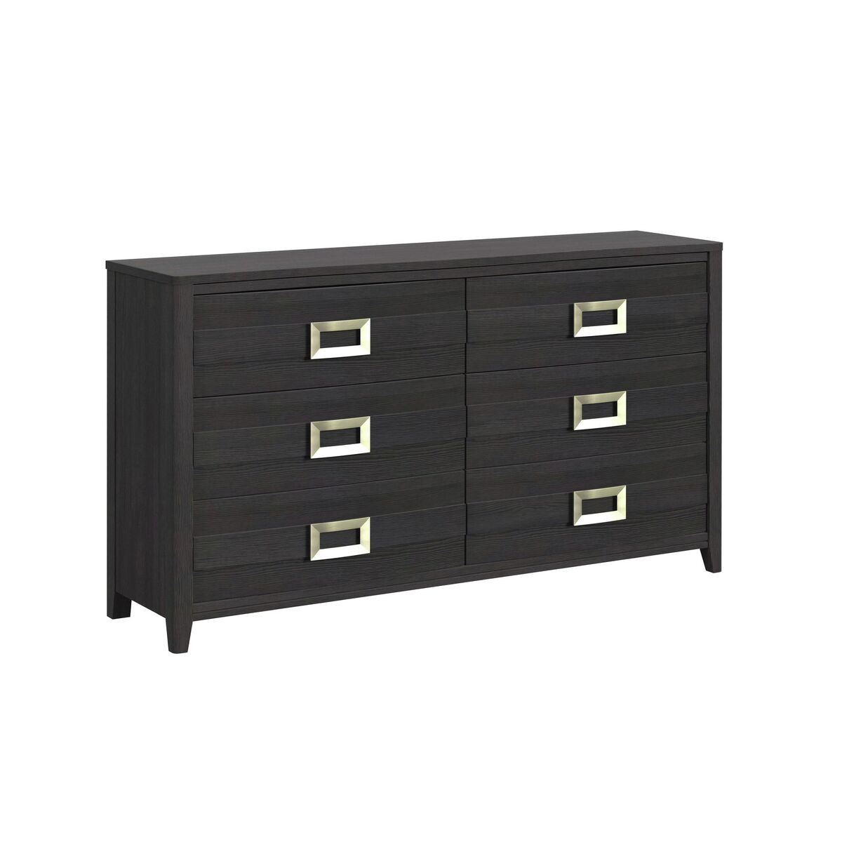 Tobias Queen 4PC Bedroom Set with LED in Black