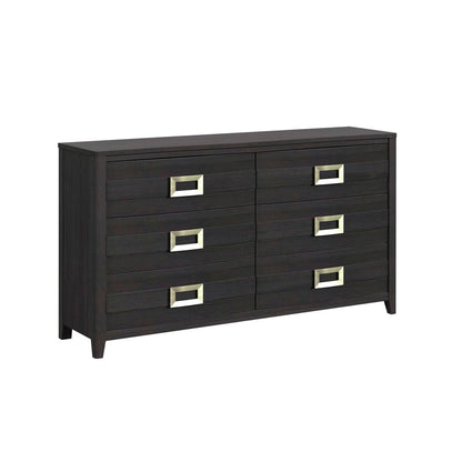 Tobias Queen 4PC Bedroom Set with LED in Black