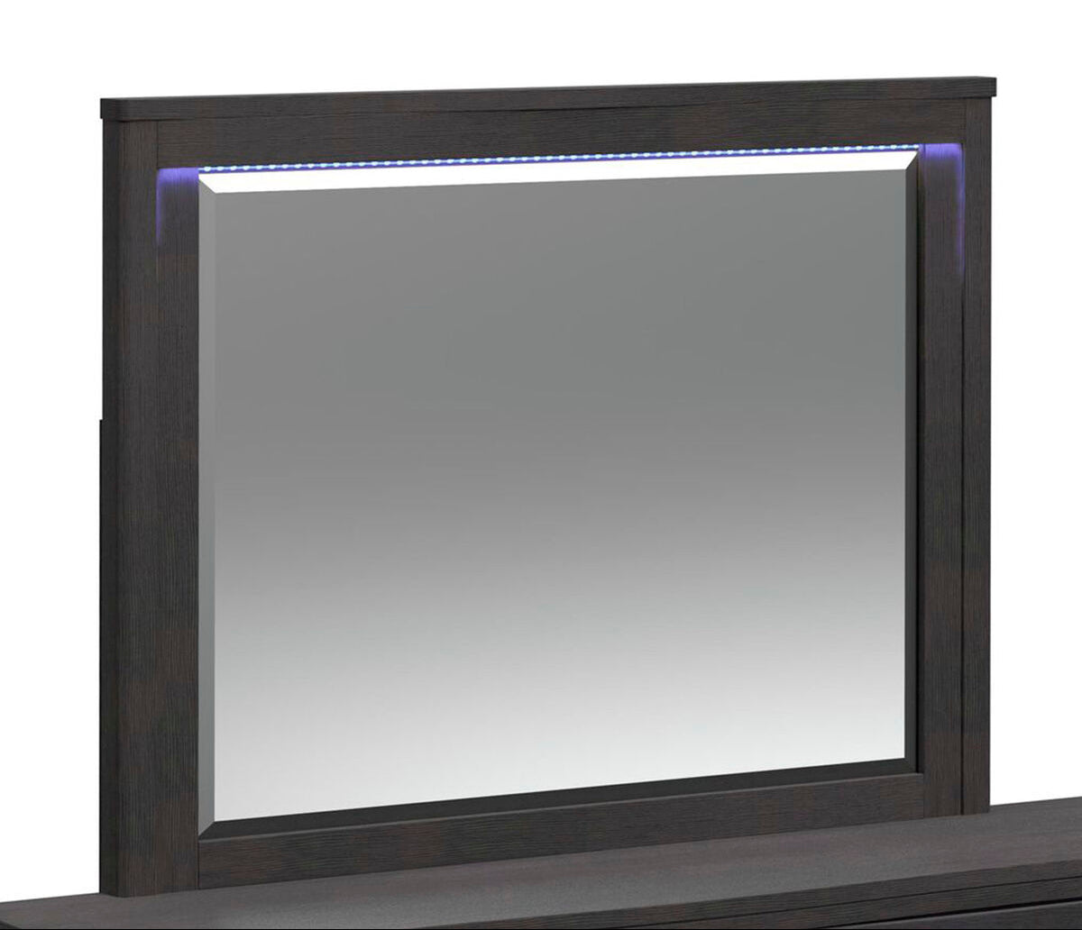 Tobias Queen 4PC Bedroom Set with LED in Black