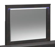 Tobias Queen 4PC Bedroom Set with LED in Black