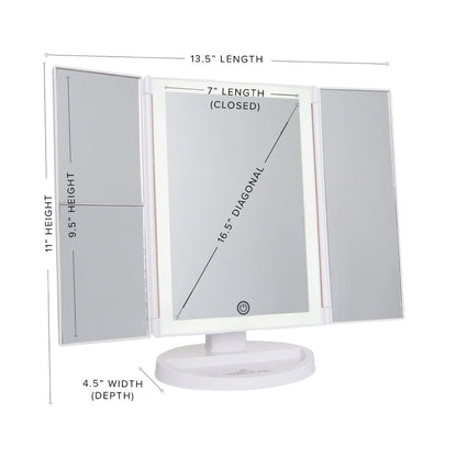 Touch Trifold 2.0 LED Makeup Mirror with Magnification