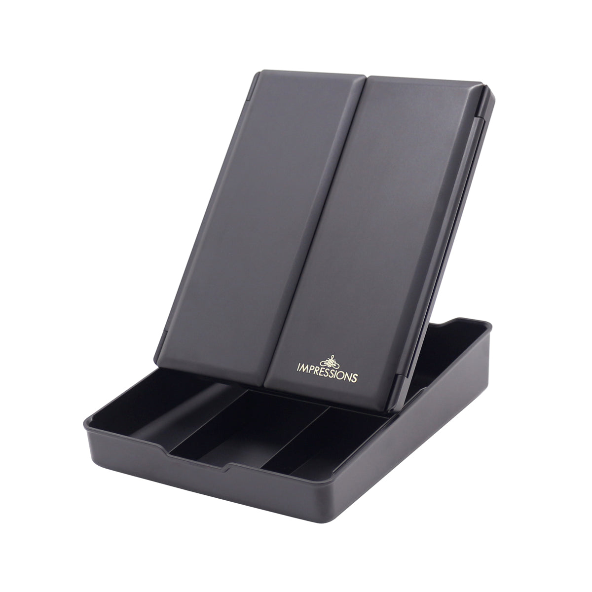 Touch Trifold LED Makeup Mirror with Vanity Organizer