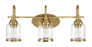 Twilight Three Lights Brushed Gold Contemporary Vanity Light