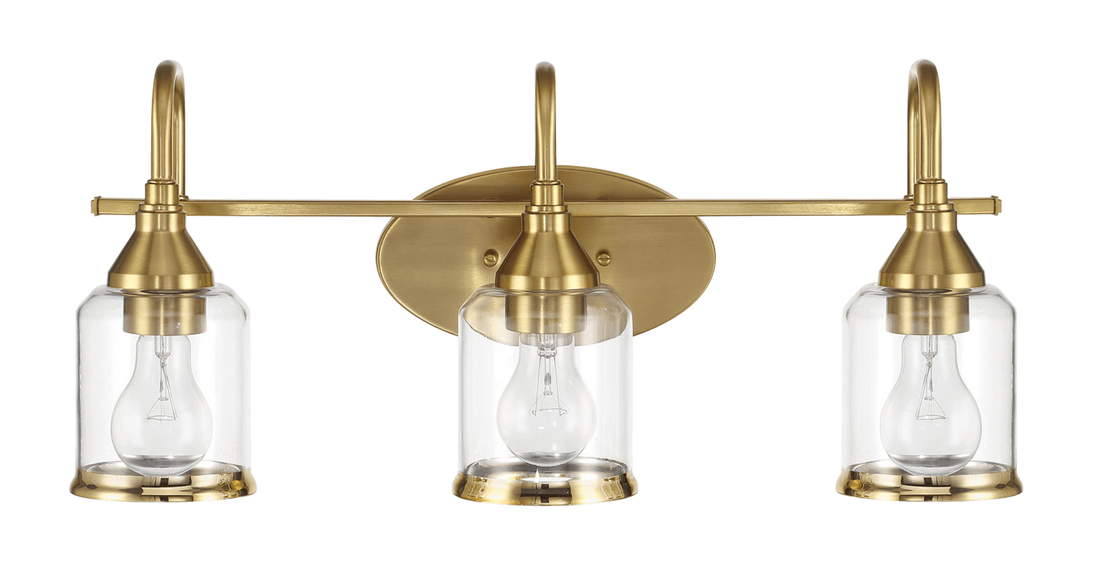 Twilight Three Lights Brushed Gold Contemporary Vanity Light