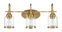 Twilight Three Lights Brushed Gold Contemporary Vanity Light