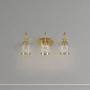Twilight Three Lights Brushed Gold Contemporary Vanity Light